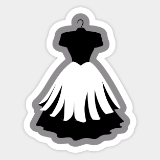 black and wight dress Sticker